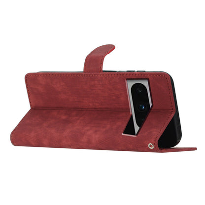 For Google Pixel 8 Pro Anti-Fingerprint PU Leather Wallet Cover Skin-Touch Stand Cell Phone Case