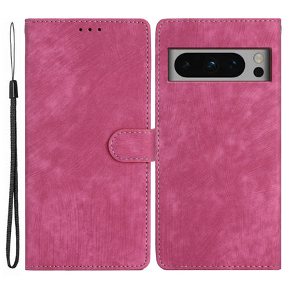 For Google Pixel 8 Pro Anti-Fingerprint PU Leather Wallet Cover Skin-Touch Stand Cell Phone Case