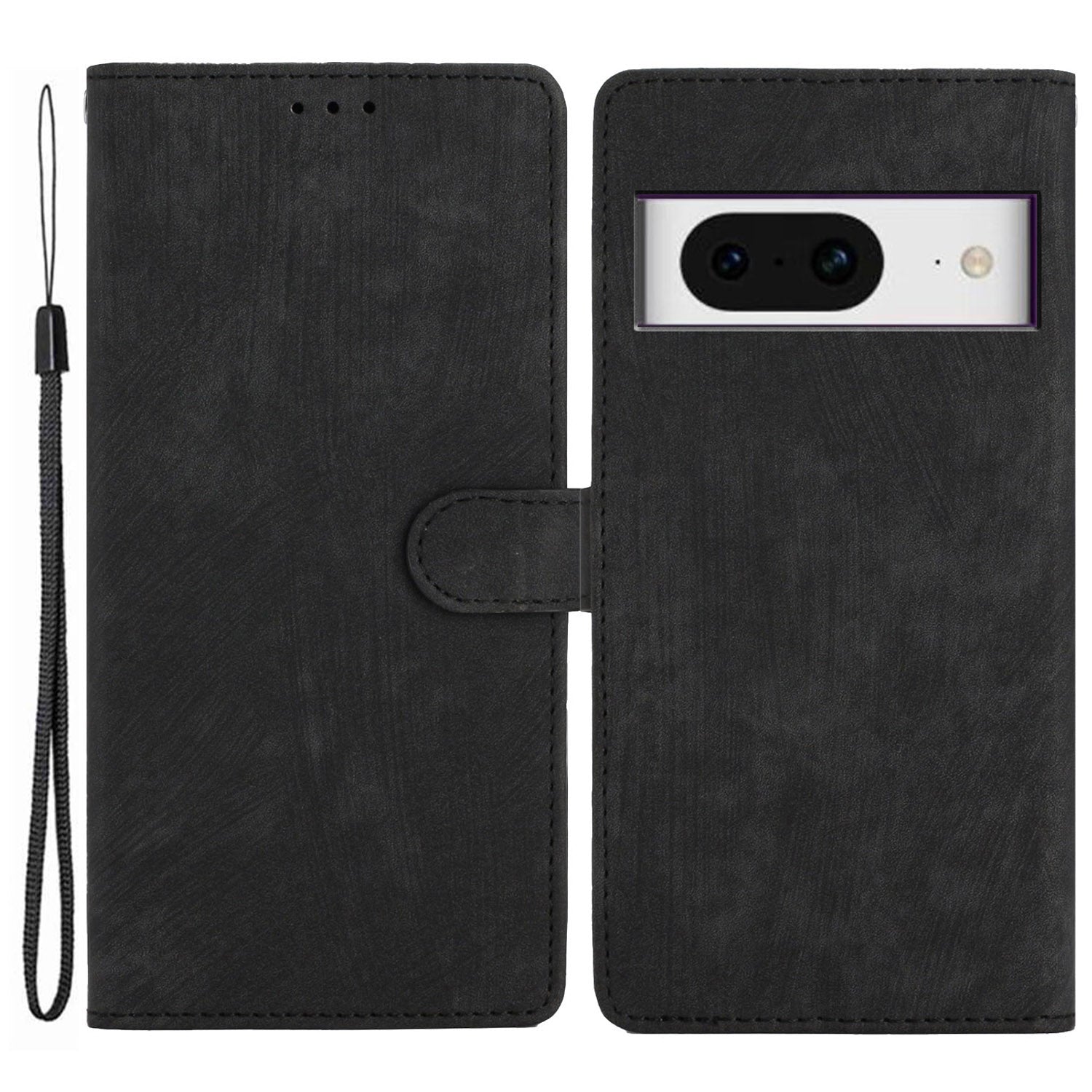 For Google Pixel 8 Solid Color Skin-touch Stand Leather Wallet Cover Cell Phone Case
