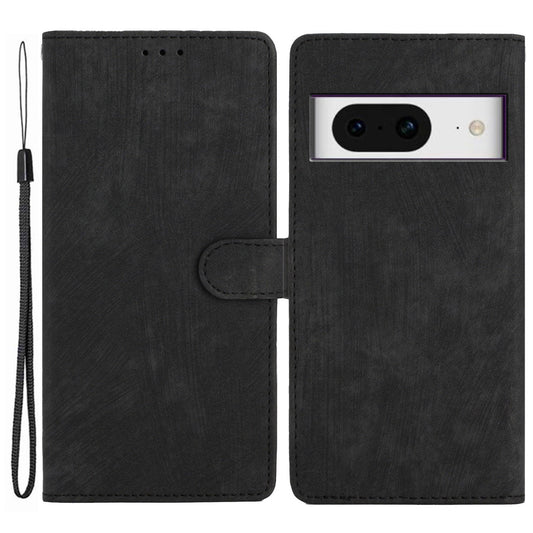For Google Pixel 8 Solid Color Skin-touch Stand Leather Wallet Cover Cell Phone Case