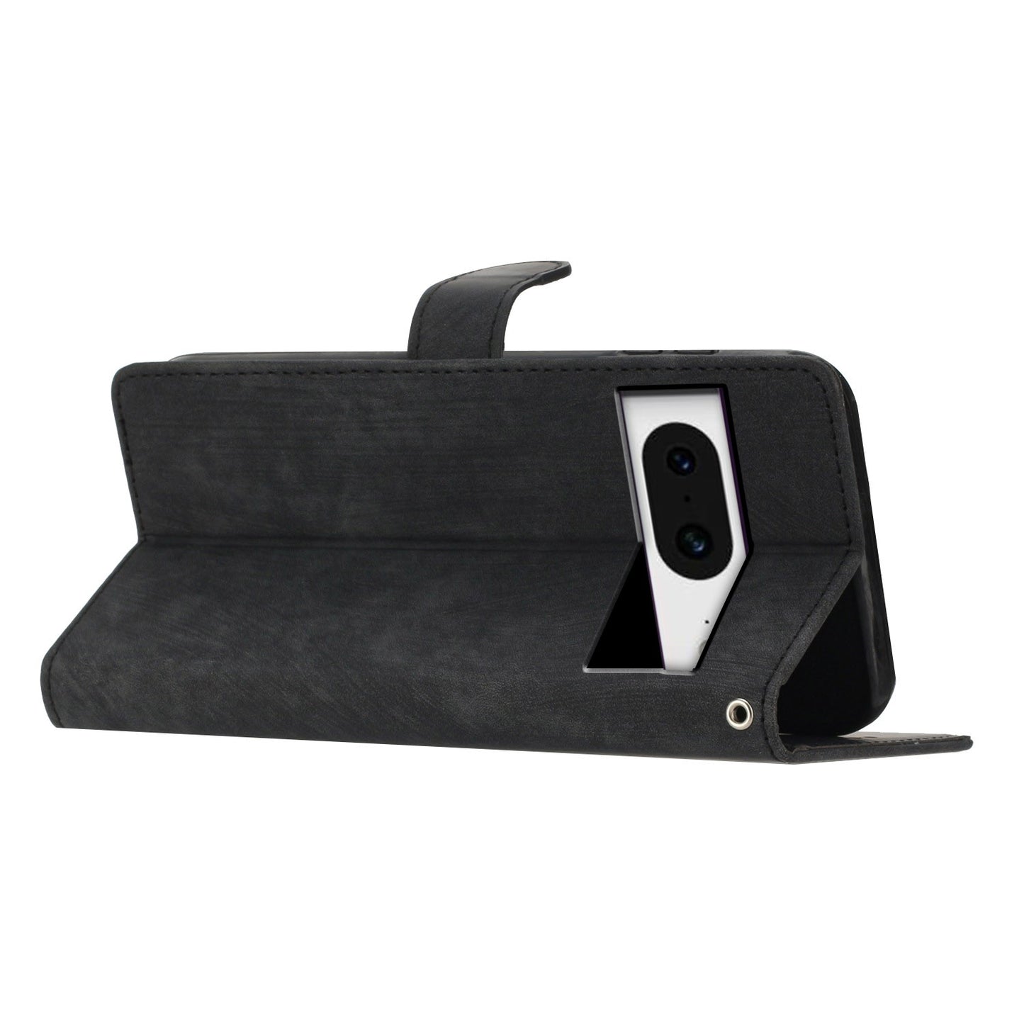 For Google Pixel 8 Solid Color Skin-touch Stand Leather Wallet Cover Cell Phone Case