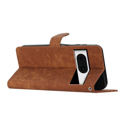 For Google Pixel 8 Solid Color Skin-touch Stand Leather Wallet Cover Cell Phone Case