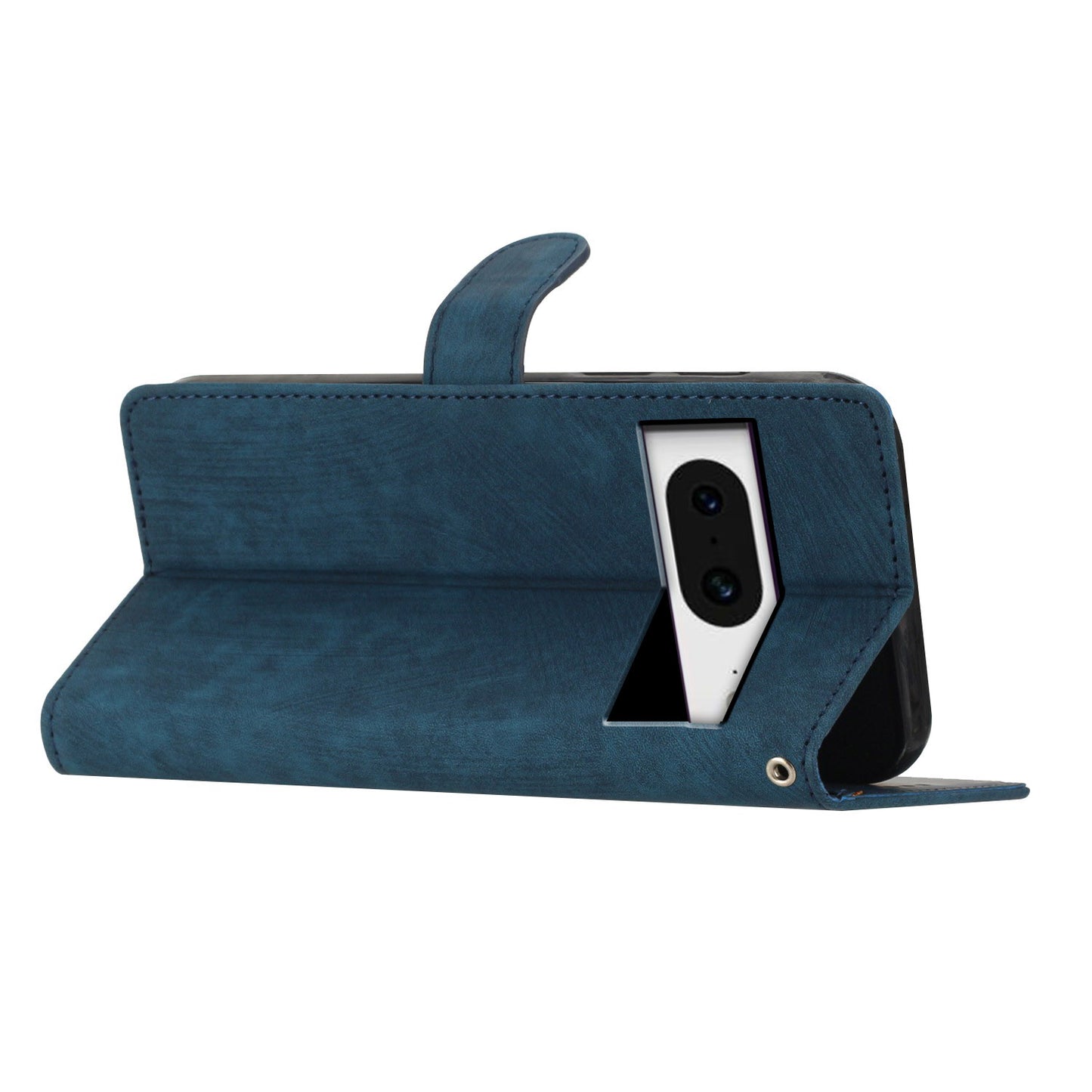 For Google Pixel 8 Solid Color Skin-touch Stand Leather Wallet Cover Cell Phone Case