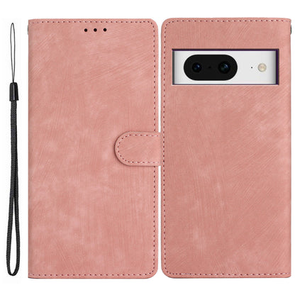For Google Pixel 8 Solid Color Skin-touch Stand Leather Wallet Cover Cell Phone Case