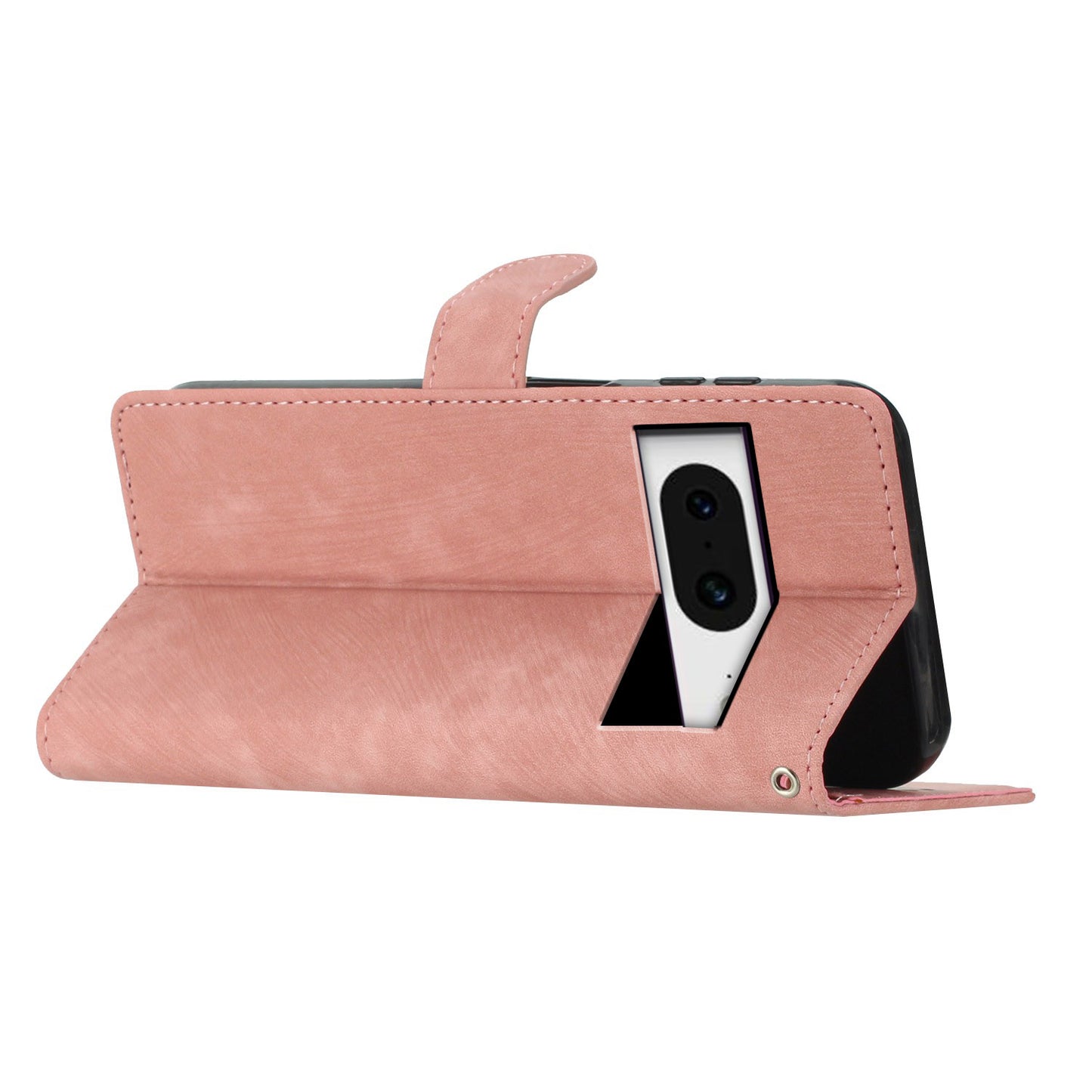 For Google Pixel 8 Solid Color Skin-touch Stand Leather Wallet Cover Cell Phone Case