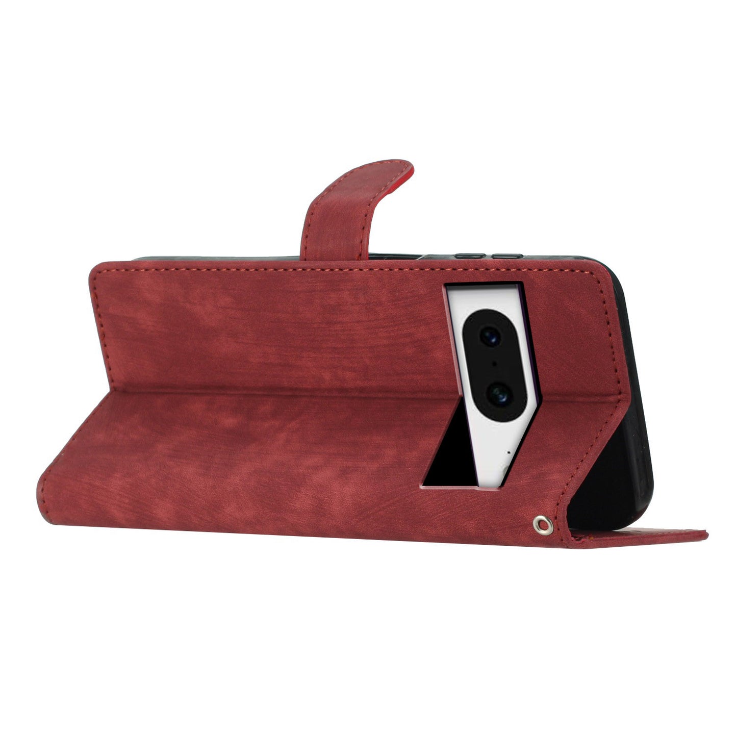 For Google Pixel 8 Solid Color Skin-touch Stand Leather Wallet Cover Cell Phone Case