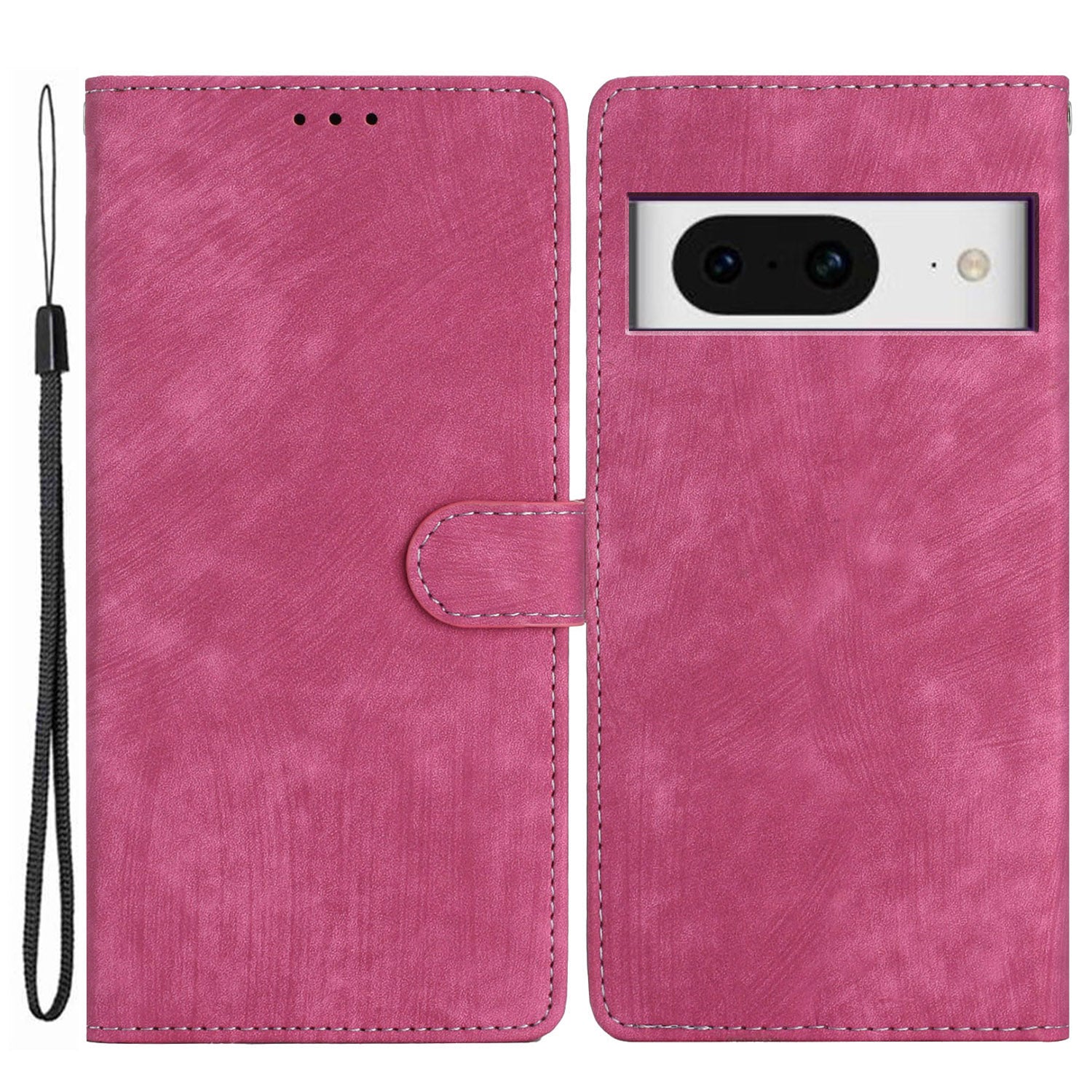 For Google Pixel 8 Solid Color Skin-touch Stand Leather Wallet Cover Cell Phone Case