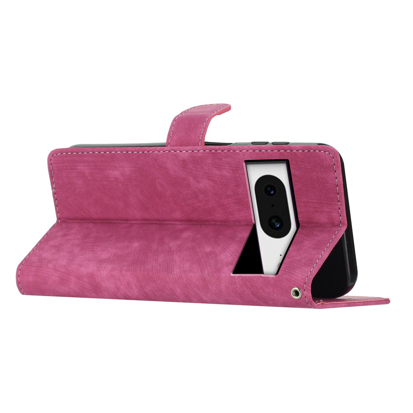 For Google Pixel 8 Solid Color Skin-touch Stand Leather Wallet Cover Cell Phone Case