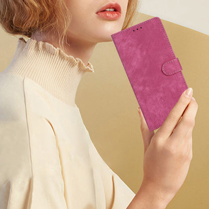 For Google Pixel 8 Solid Color Skin-touch Stand Leather Wallet Cover Cell Phone Case