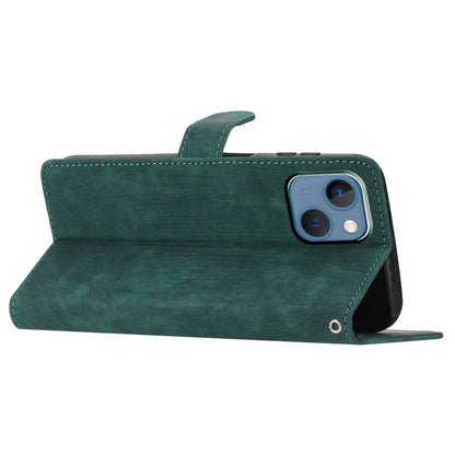 Anti-drop Phone Case for iPhone 13 6.1 inch , Skin-touch Leather Wallet Cover with Stand