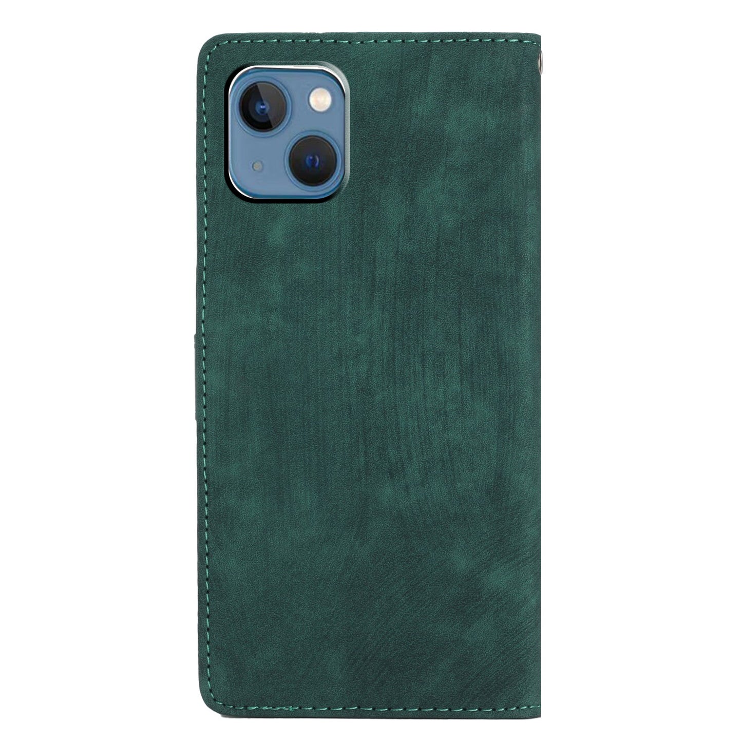 Anti-drop Phone Case for iPhone 13 6.1 inch , Skin-touch Leather Wallet Cover with Stand