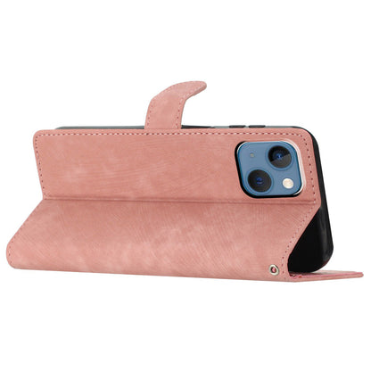 Anti-drop Phone Case for iPhone 13 6.1 inch , Skin-touch Leather Wallet Cover with Stand
