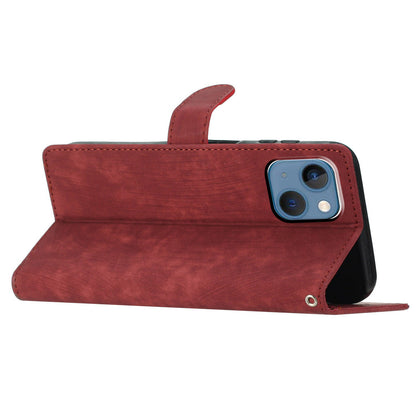 Anti-drop Phone Case for iPhone 13 6.1 inch , Skin-touch Leather Wallet Cover with Stand