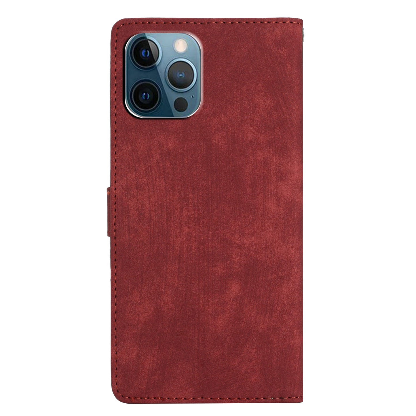 For iPhone 14 Pro Solid Color Skin-touch PU Leather Wallet Shell Anti-drop Stand Phone Case