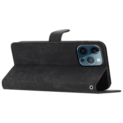 For iPhone 14 Pro Solid Color Skin-touch PU Leather Wallet Shell Anti-drop Stand Phone Case