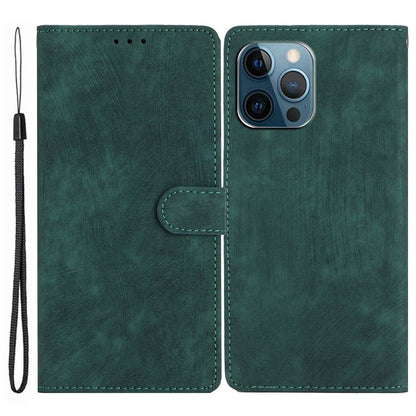 For iPhone 14 Pro Solid Color Skin-touch PU Leather Wallet Shell Anti-drop Stand Phone Case