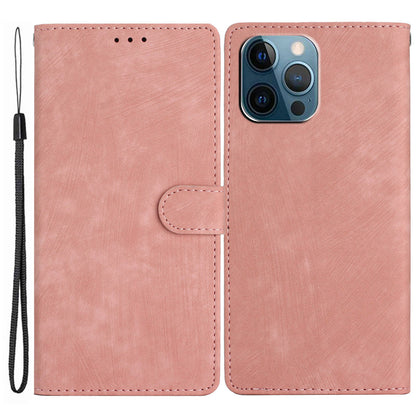 For iPhone 14 Pro Solid Color Skin-touch PU Leather Wallet Shell Anti-drop Stand Phone Case
