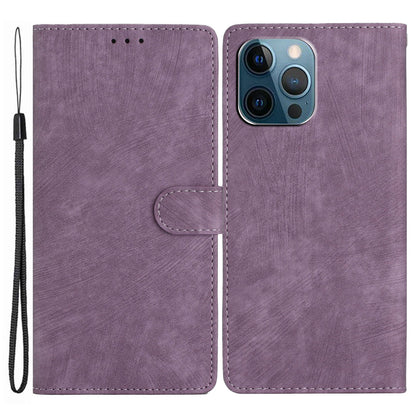 Wallet Shell for iPhone 14 Pro Max Solid Color Skin-touch PU Leather Anti-drop Stand Phone Case