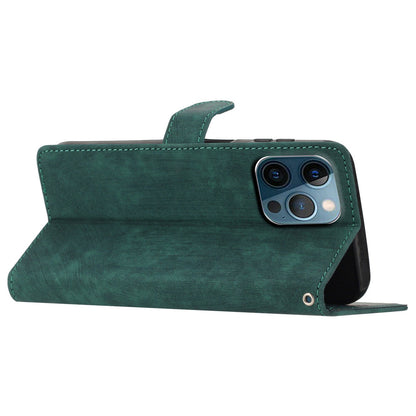 Wallet Shell for iPhone 14 Pro Max Solid Color Skin-touch PU Leather Anti-drop Stand Phone Case