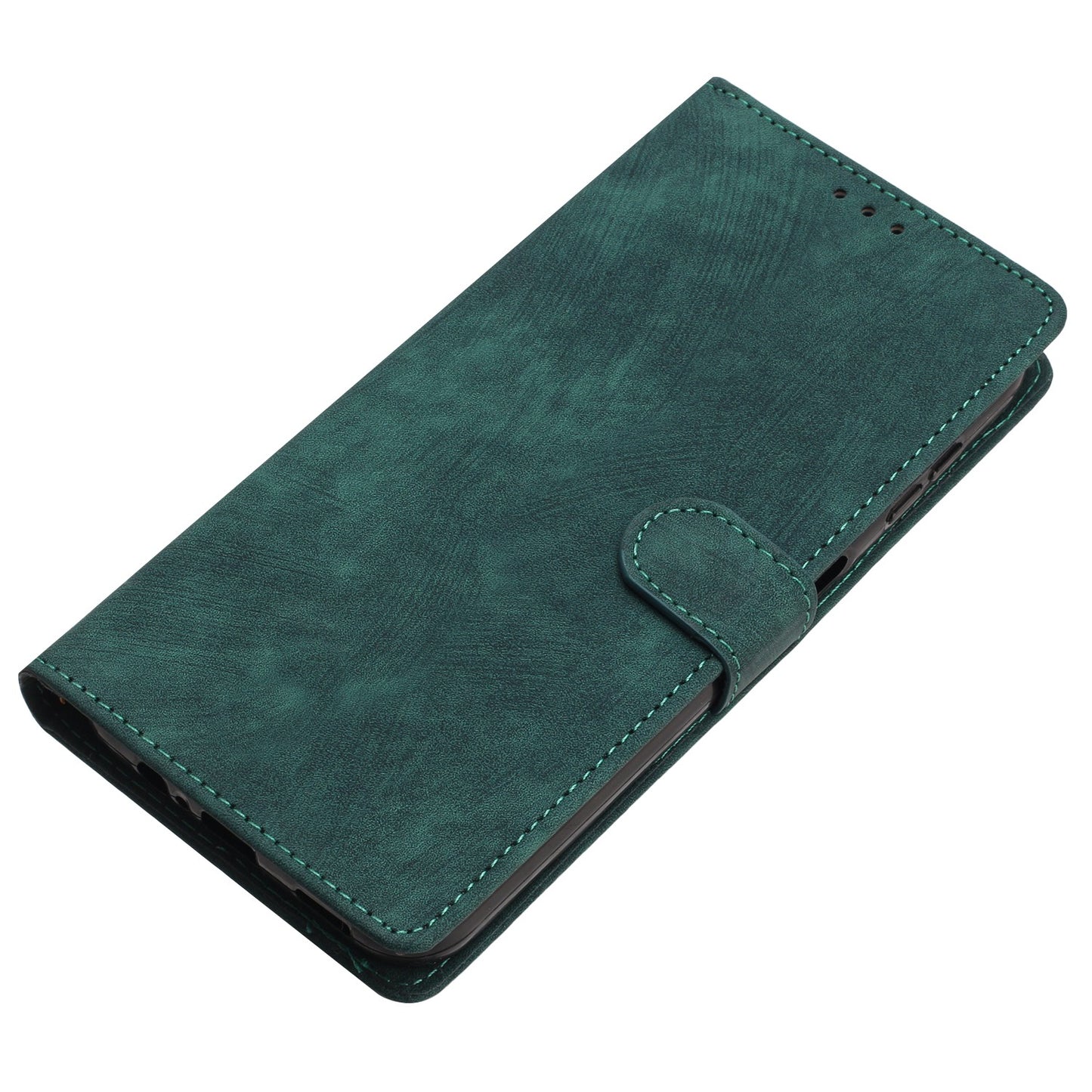 Wallet Shell for iPhone 14 Pro Max Solid Color Skin-touch PU Leather Anti-drop Stand Phone Case