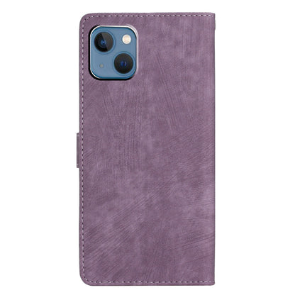 Wallet Shell for iPhone 14 Solid Color Skin-touch PU Leather Anti-collision Stand Phone Case