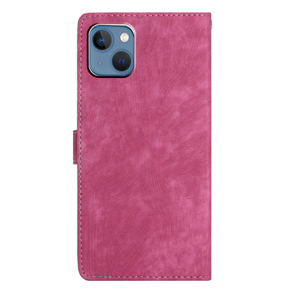 Wallet Shell for iPhone 14 Solid Color Skin-touch PU Leather Anti-collision Stand Phone Case