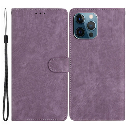 Solid Color Shell for iPhone 13 Pro Max 6.7 inch Skin-touch PU Leather Stand Wallet Phone Case