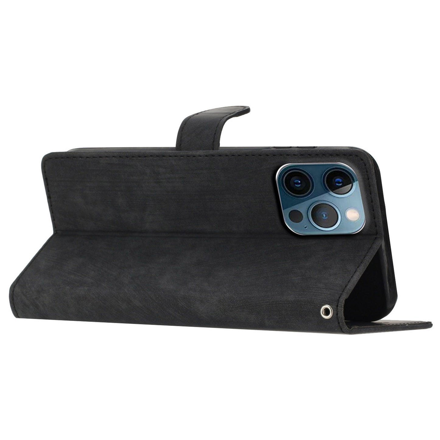 Solid Color Shell for iPhone 13 Pro Max 6.7 inch Skin-touch PU Leather Stand Wallet Phone Case