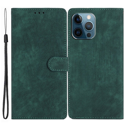 Solid Color Shell for iPhone 13 Pro Max 6.7 inch Skin-touch PU Leather Stand Wallet Phone Case