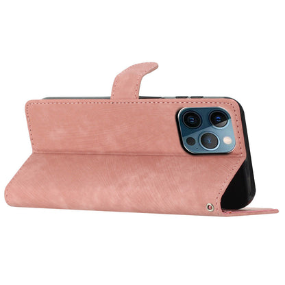 Skin-touch Wallet Shell for iPhone 13 Pro 6.1 inch Solid Color PU Leather Anti-collision Stand Phone Case
