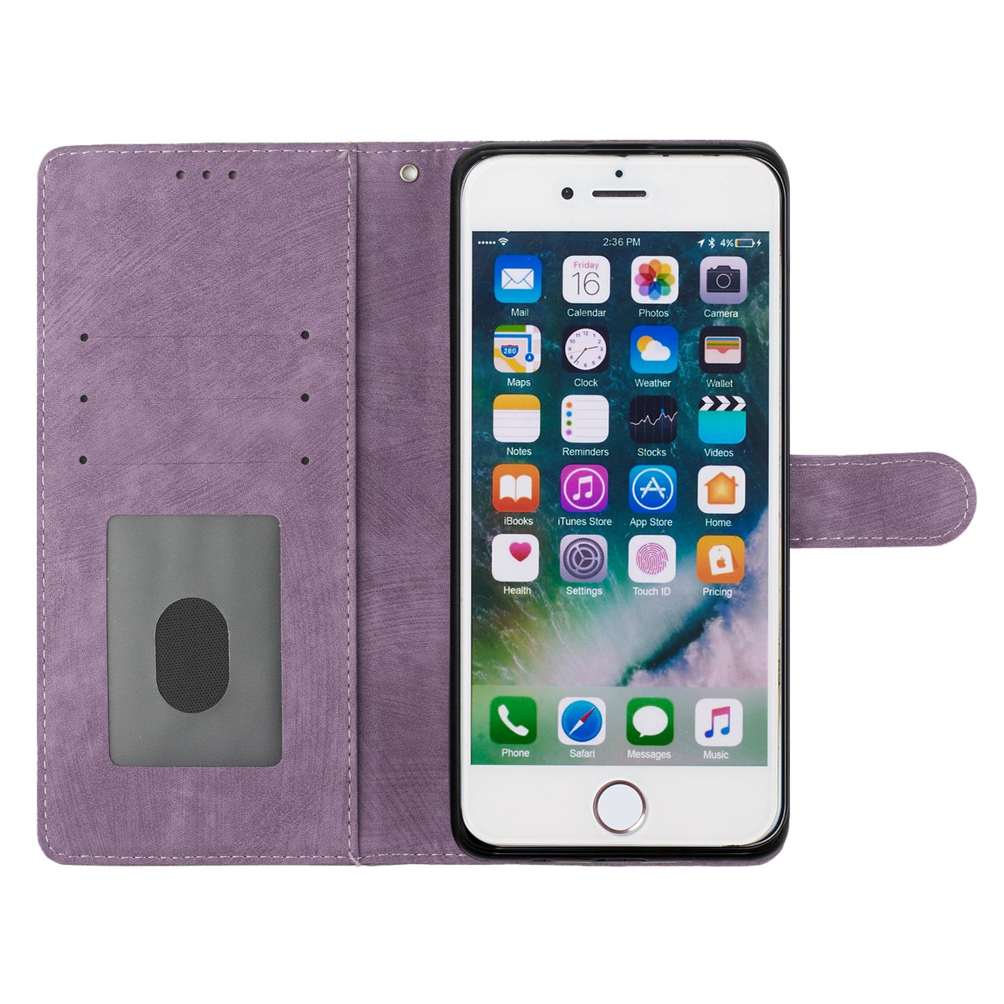 For iPhone 7 / 8 / SE (2020) / SE (2022) PU Leather Solid Color Cover Skin-touch Stand Wallet Phone Case