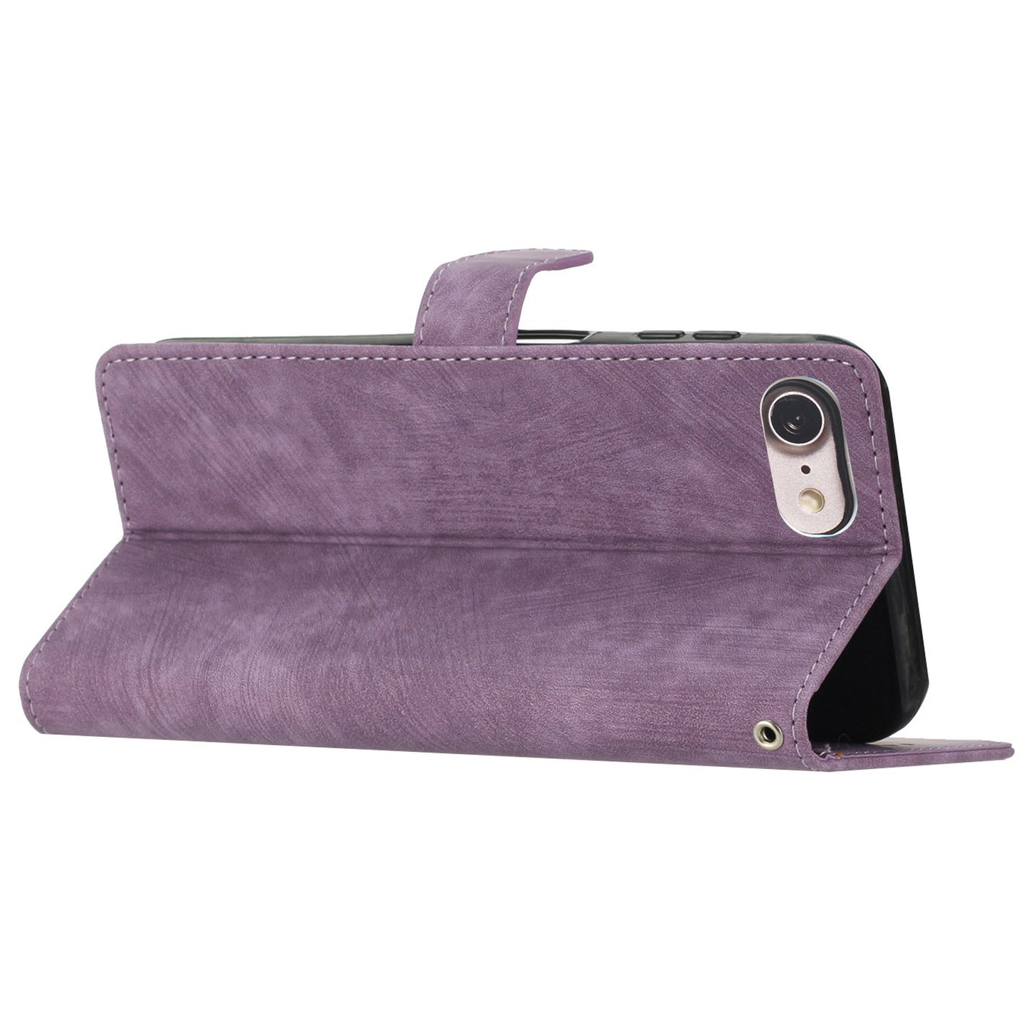 For iPhone 7 / 8 / SE (2020) / SE (2022) PU Leather Solid Color Cover Skin-touch Stand Wallet Phone Case