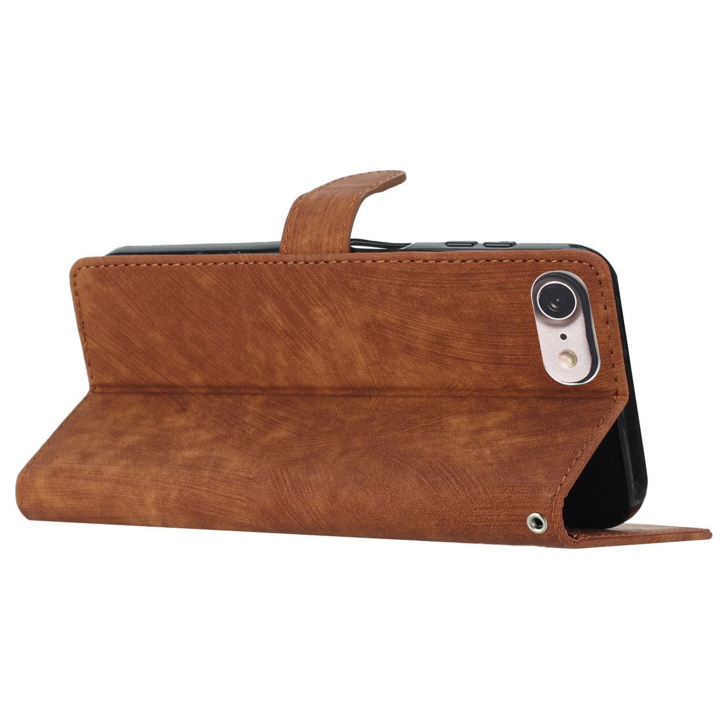 For iPhone 7 / 8 / SE (2020) / SE (2022) PU Leather Solid Color Cover Skin-touch Stand Wallet Phone Case