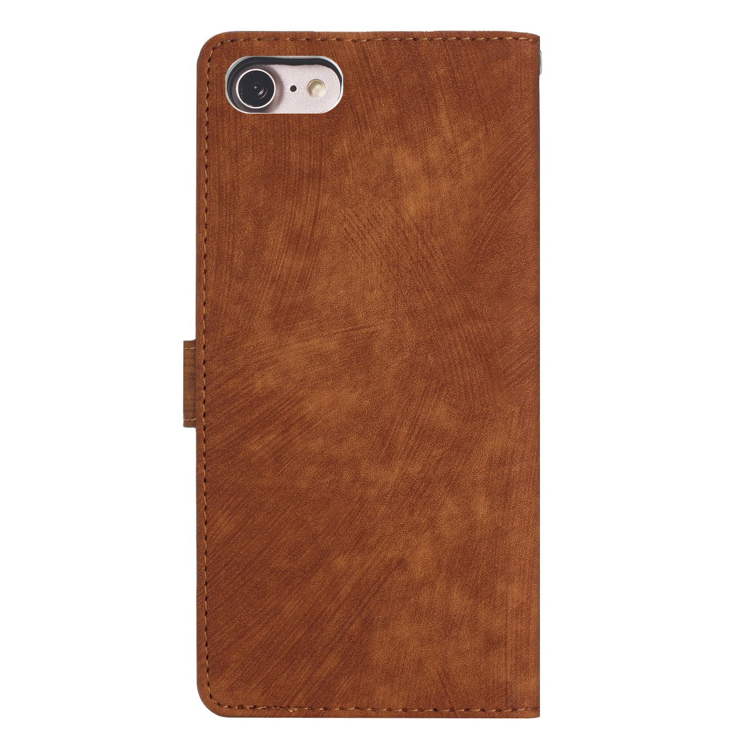 For iPhone 7 / 8 / SE (2020) / SE (2022) PU Leather Solid Color Cover Skin-touch Stand Wallet Phone Case