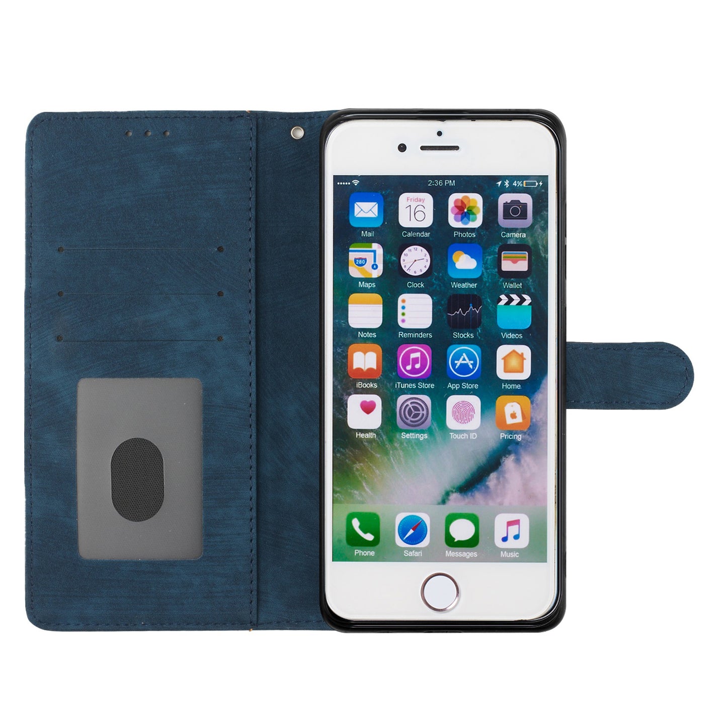 For iPhone 7 / 8 / SE (2020) / SE (2022) PU Leather Solid Color Cover Skin-touch Stand Wallet Phone Case