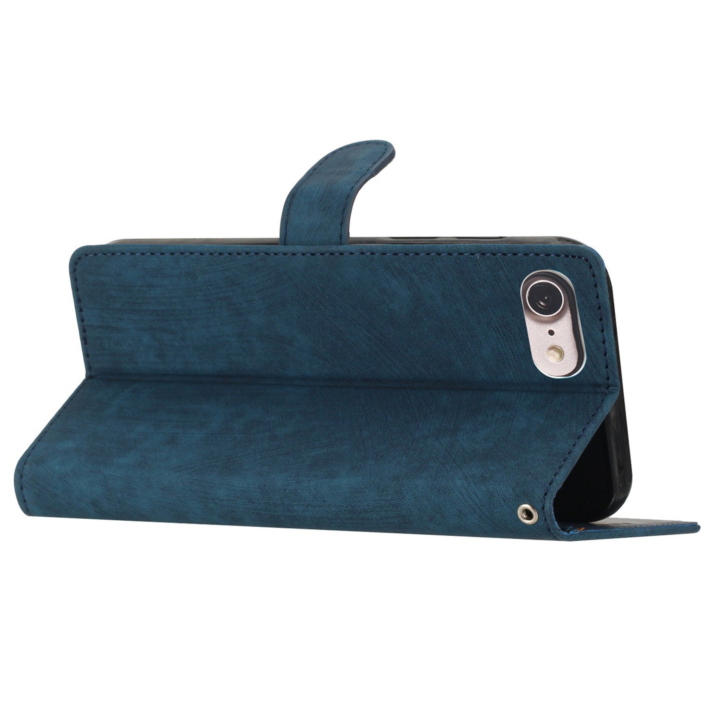 For iPhone 7 / 8 / SE (2020) / SE (2022) PU Leather Solid Color Cover Skin-touch Stand Wallet Phone Case