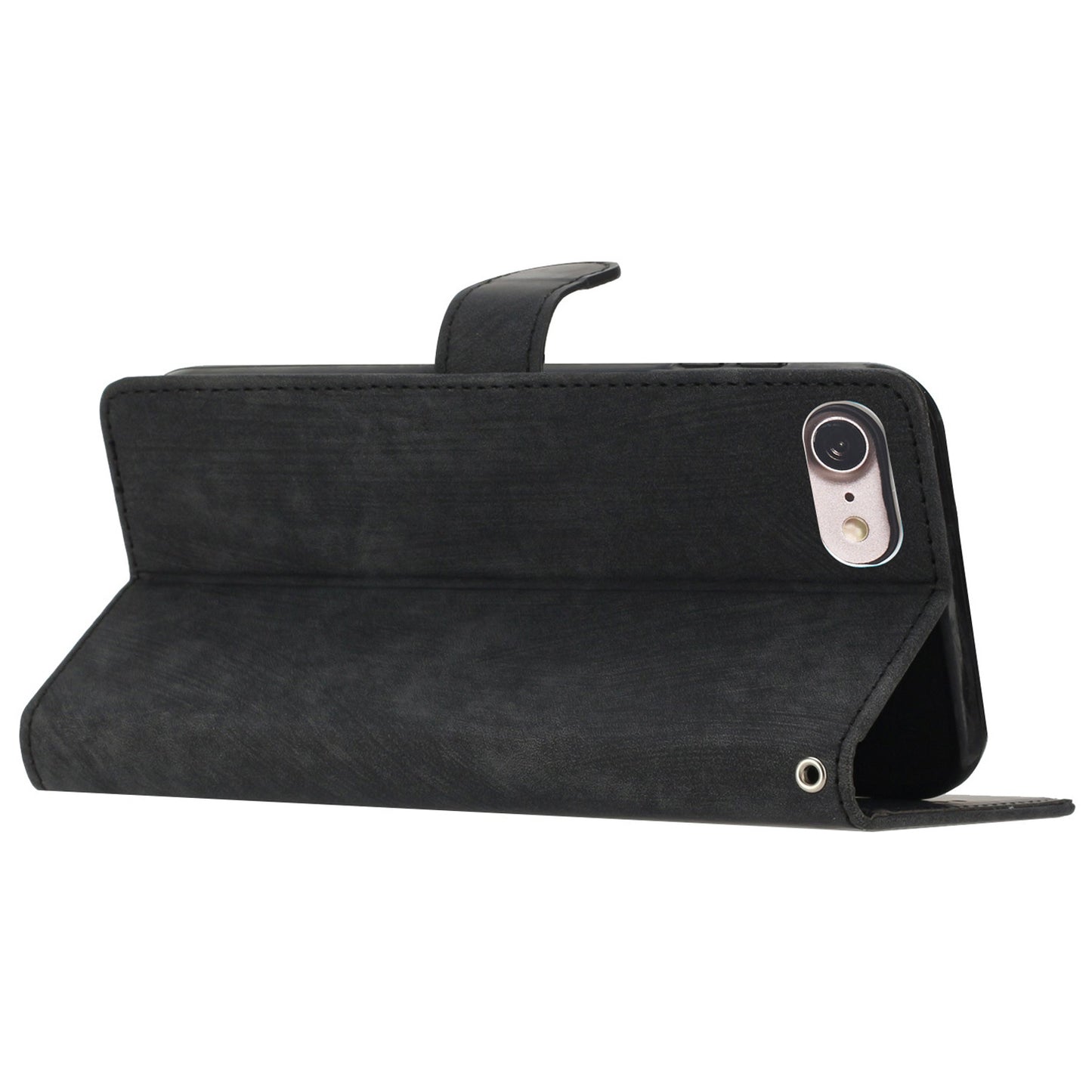 For iPhone 7 / 8 / SE (2020) / SE (2022) PU Leather Solid Color Cover Skin-touch Stand Wallet Phone Case