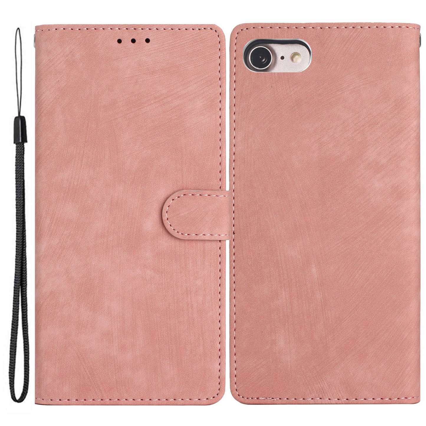 For iPhone 7 / 8 / SE (2020) / SE (2022) PU Leather Solid Color Cover Skin-touch Stand Wallet Phone Case