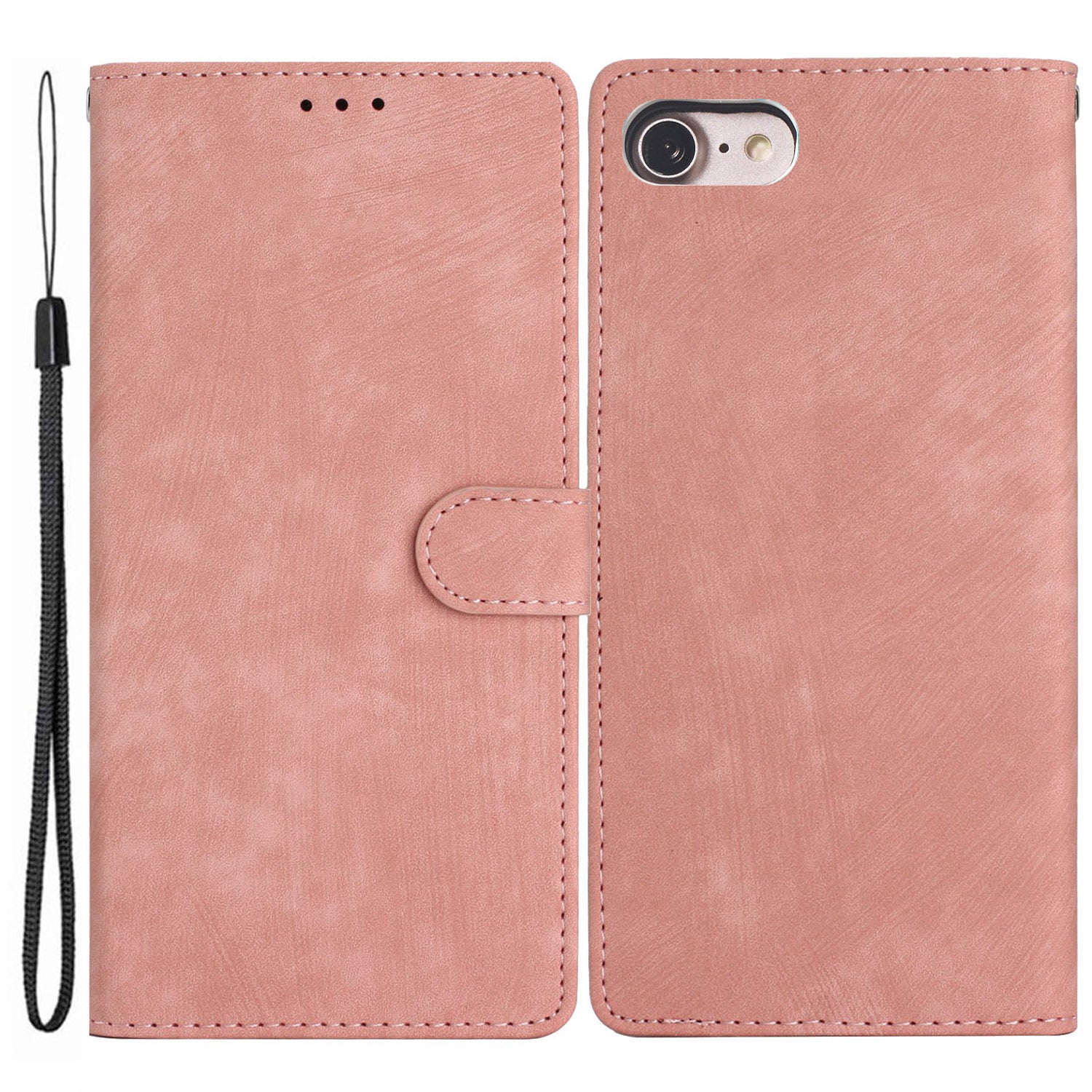 For iPhone 7 / 8 / SE (2020) / SE (2022) PU Leather Solid Color Cover Skin-touch Stand Wallet Phone Case
