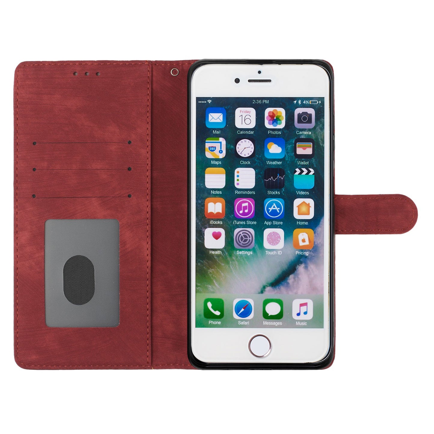 For iPhone 7 / 8 / SE (2020) / SE (2022) PU Leather Solid Color Cover Skin-touch Stand Wallet Phone Case