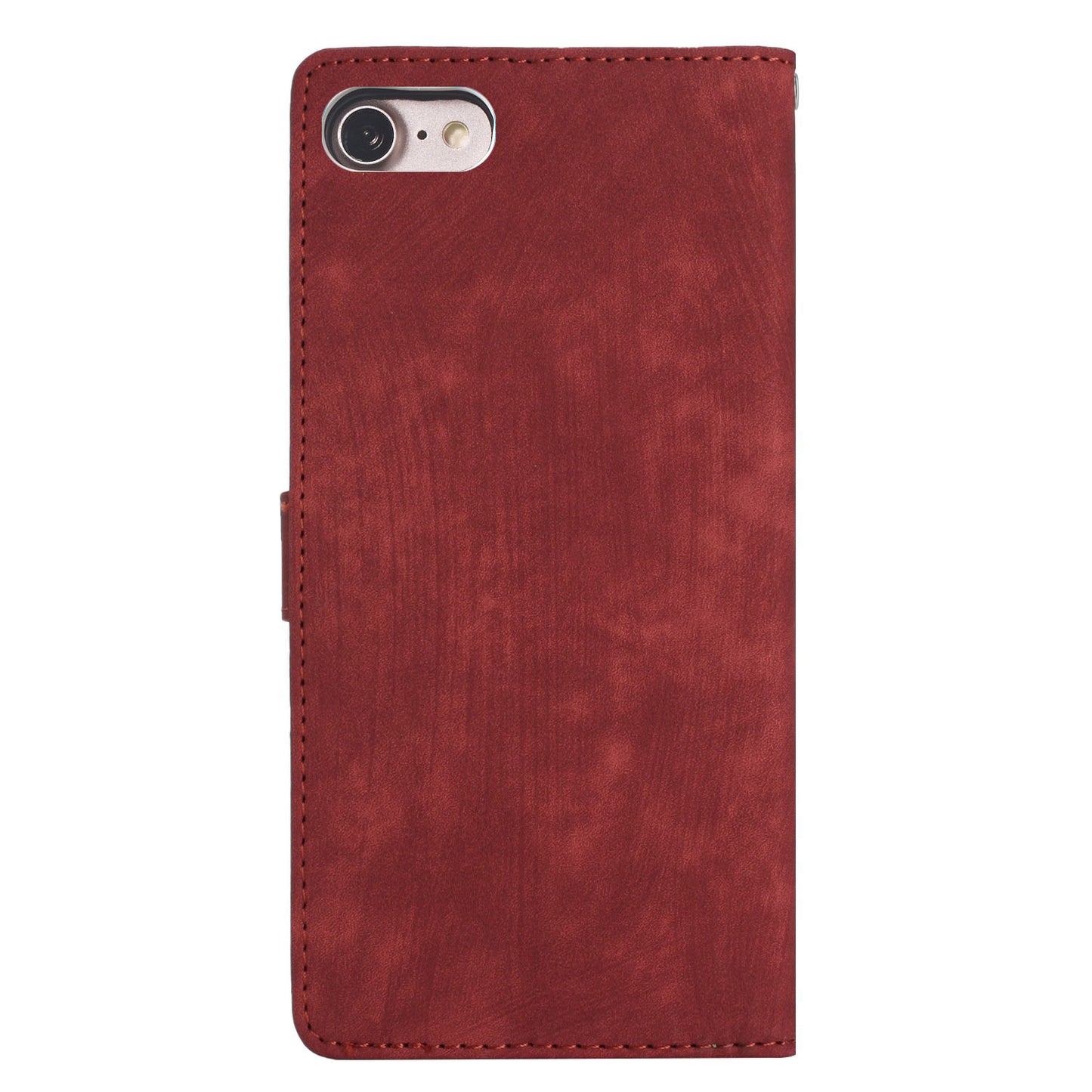 For iPhone 7 / 8 / SE (2020) / SE (2022) PU Leather Solid Color Cover Skin-touch Stand Wallet Phone Case