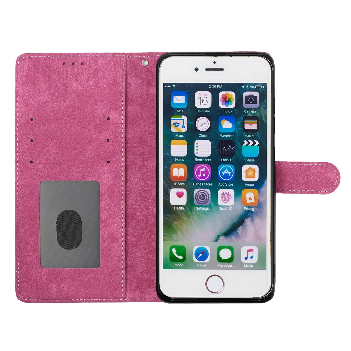 For iPhone 7 / 8 / SE (2020) / SE (2022) PU Leather Solid Color Cover Skin-touch Stand Wallet Phone Case