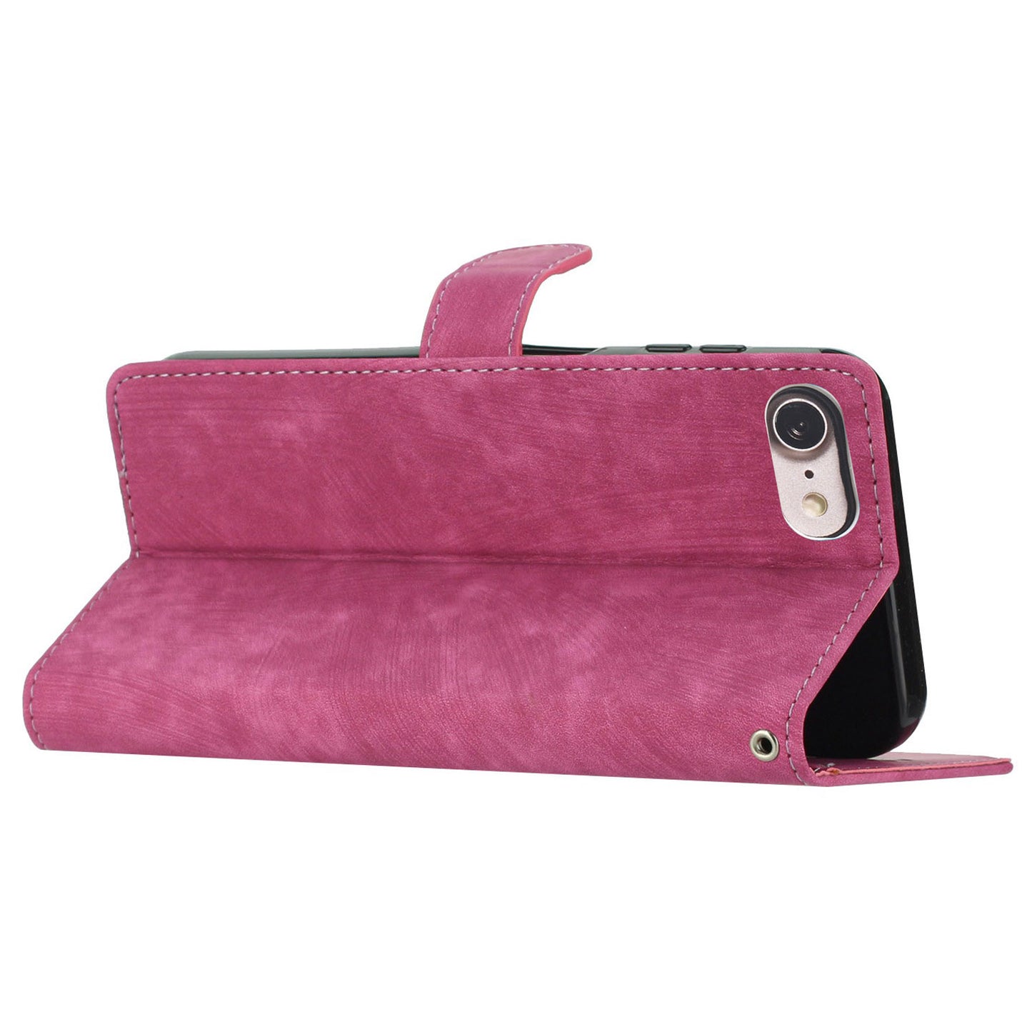 For iPhone 7 / 8 / SE (2020) / SE (2022) PU Leather Solid Color Cover Skin-touch Stand Wallet Phone Case