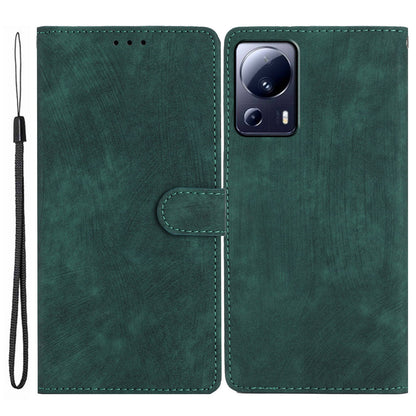 For Xiaomi 13 Lite / Civi 2 5G Solid Color Leather Wallet Cover Skin-touch Stand Cell Phone Case