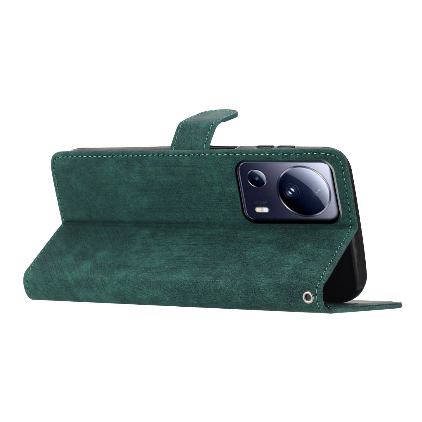 For Xiaomi 13 Lite / Civi 2 5G Solid Color Leather Wallet Cover Skin-touch Stand Cell Phone Case