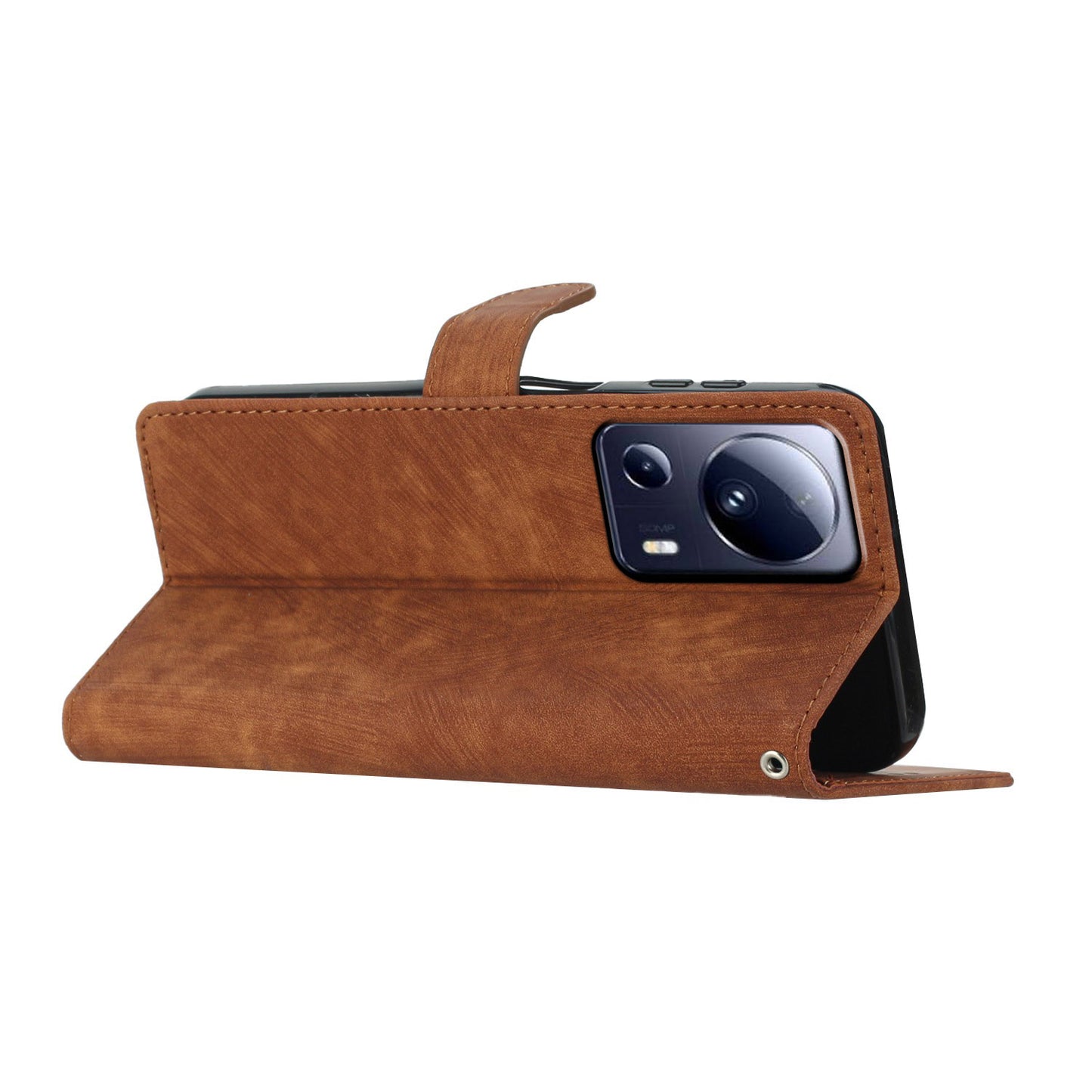 For Xiaomi 13 Lite / Civi 2 5G Solid Color Leather Wallet Cover Skin-touch Stand Cell Phone Case