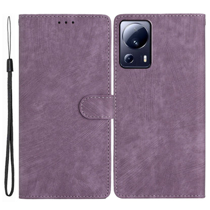 For Xiaomi 13 Lite / Civi 2 5G Solid Color Leather Wallet Cover Skin-touch Stand Cell Phone Case