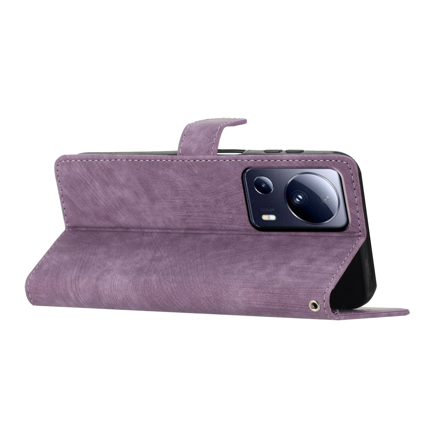 For Xiaomi 13 Lite / Civi 2 5G Solid Color Leather Wallet Cover Skin-touch Stand Cell Phone Case