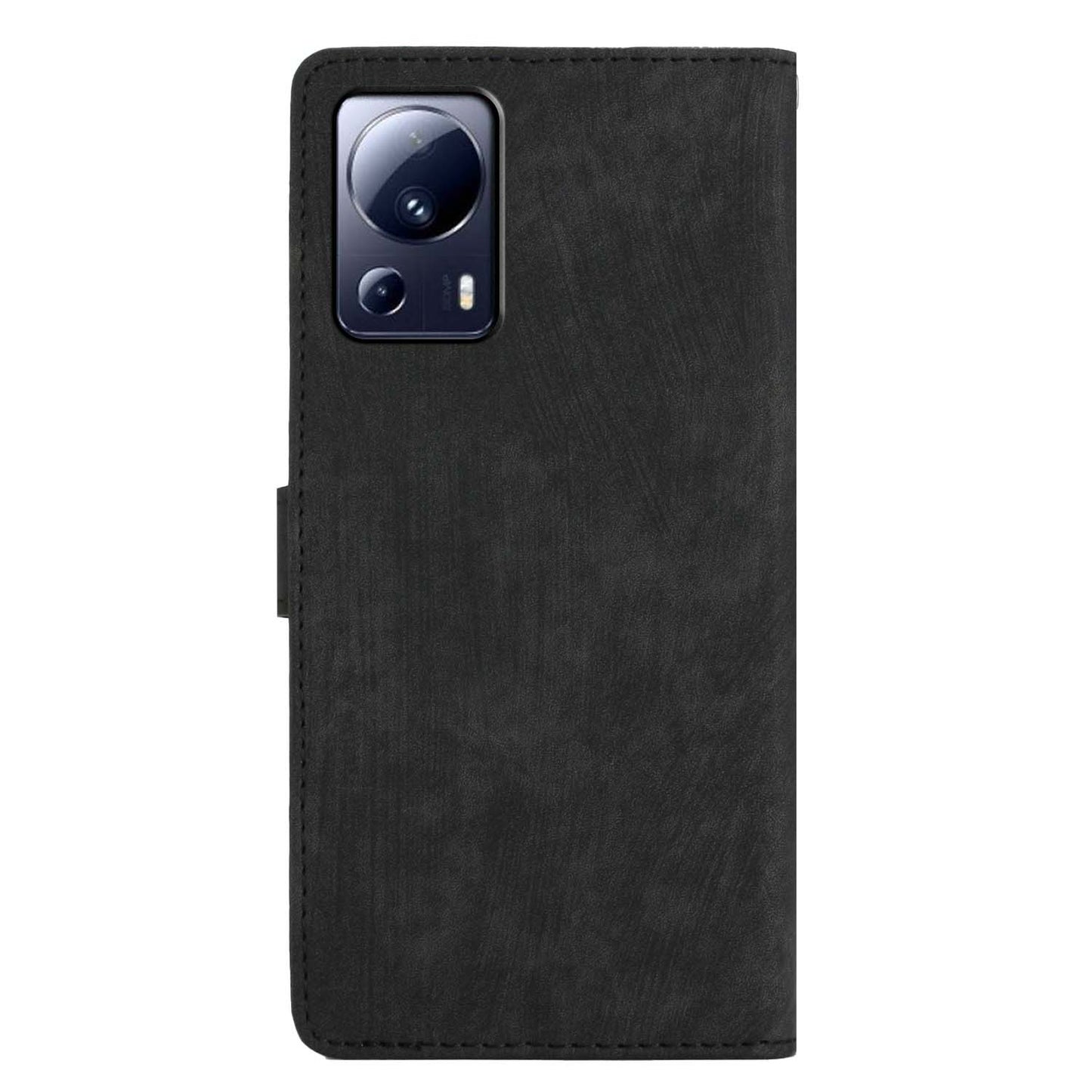 For Xiaomi 13 Lite / Civi 2 5G Solid Color Leather Wallet Cover Skin-touch Stand Cell Phone Case