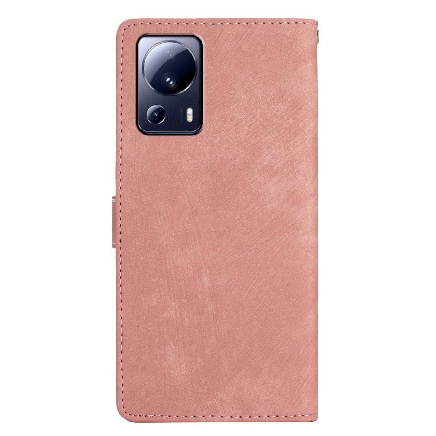 For Xiaomi 13 Lite / Civi 2 5G Solid Color Leather Wallet Cover Skin-touch Stand Cell Phone Case